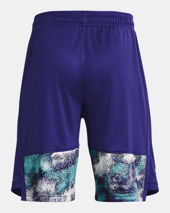 Boys' UA Stunt 3.0 Printed Shorts in Blue image number 1